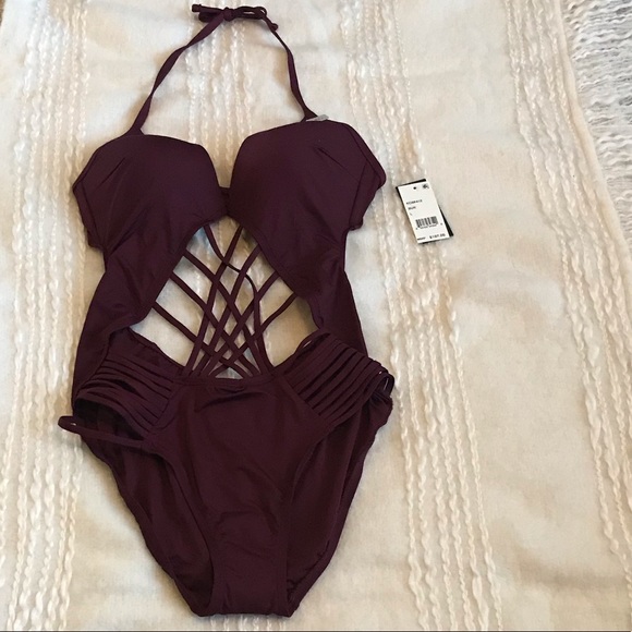 Kenneth Cole Cris’s Cross Push Up Halter Swimsuit - Picture 4 of 7